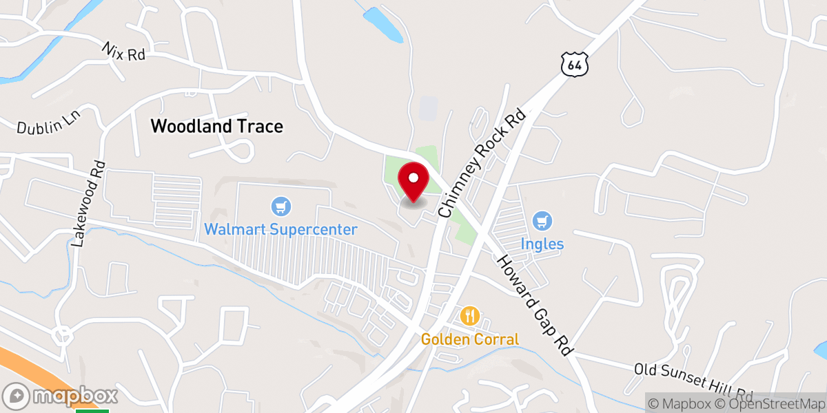 Map showing location of Ebenezer Baptist Church