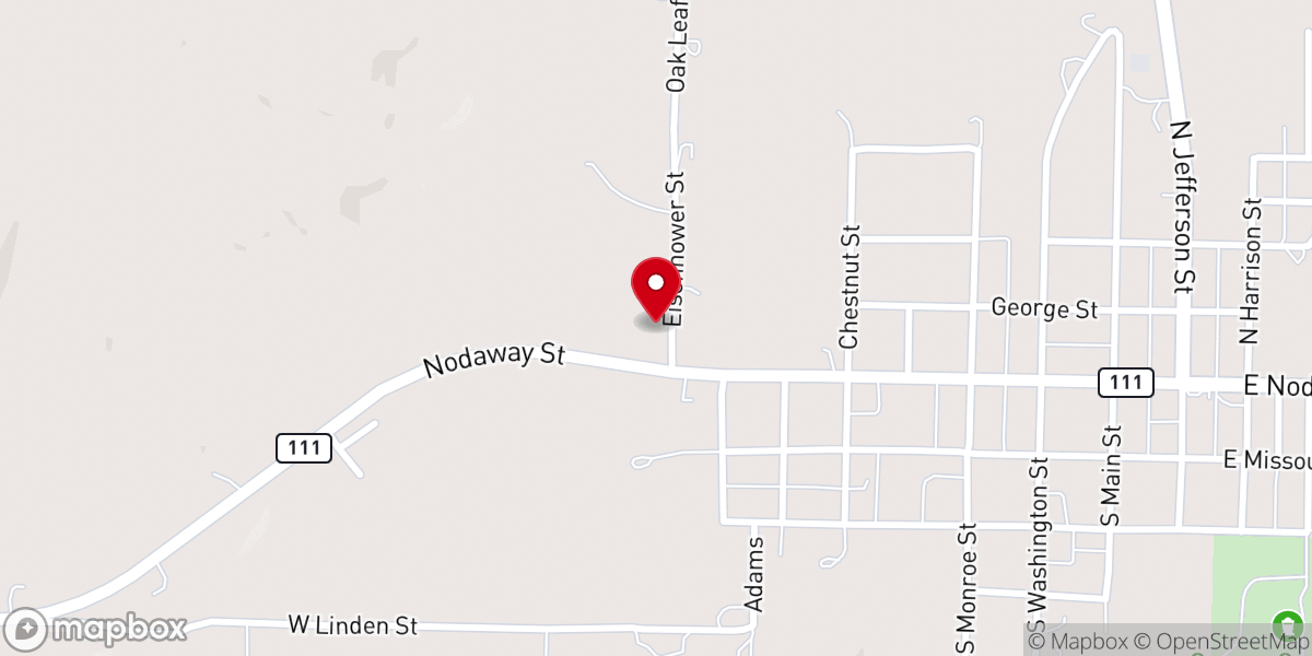 Map showing location of United Methodist Parsonage