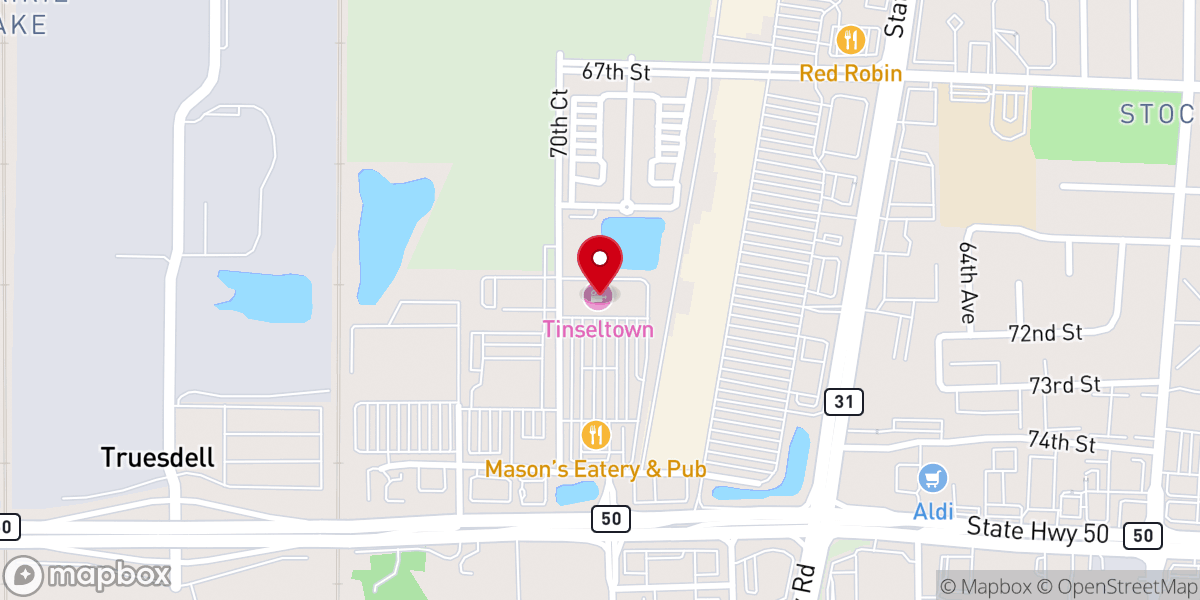Map showing location of Cinemark Tinseltown USA Kenosha