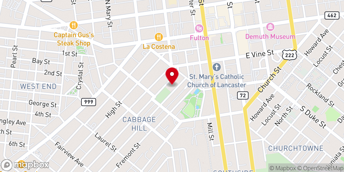 Map showing location of St. Joseph Catholic Church