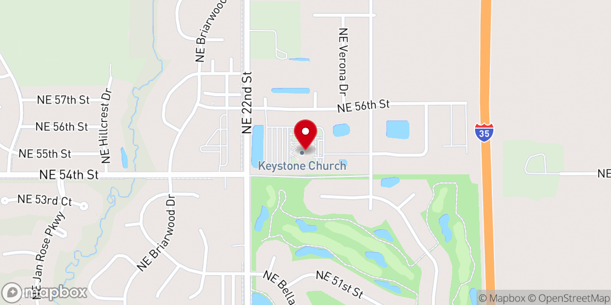 Map showing location of Keystone Church of Ankeny