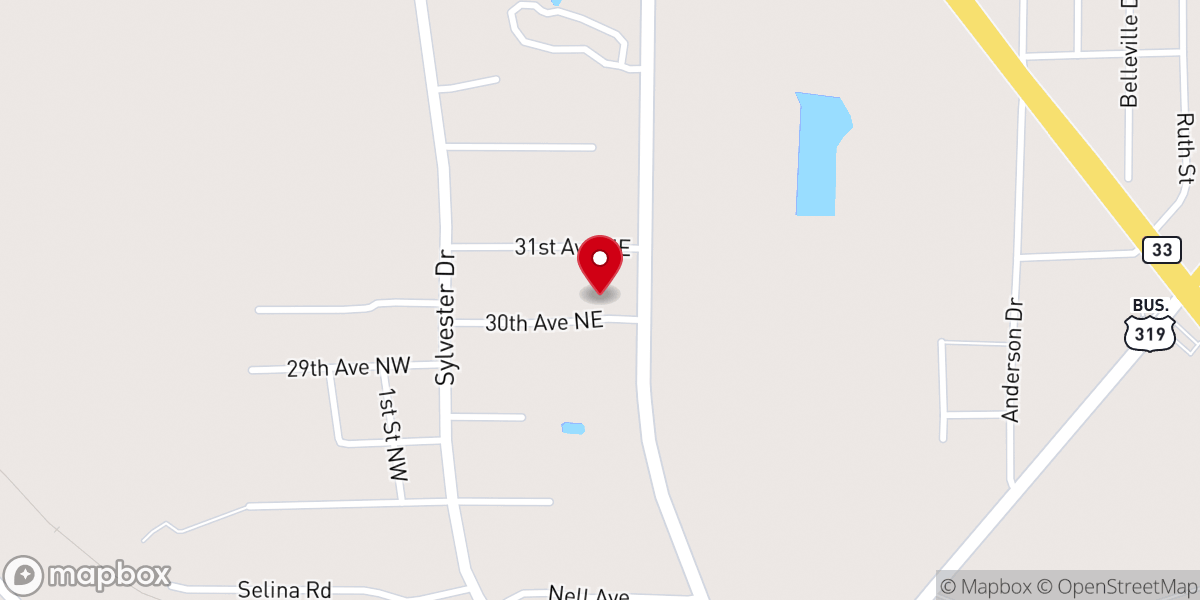 Map showing location of Memorial Baptist Church