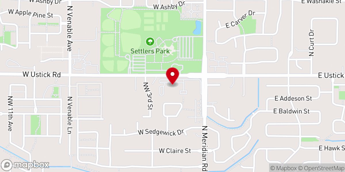 Map showing location of Parkview Christian Church