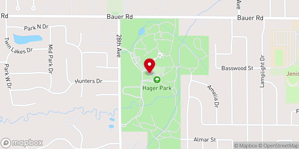 Map showing location of Hager Park
