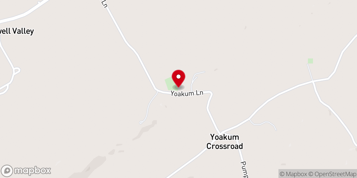 Map showing location of Yoakums Chapel Church of God