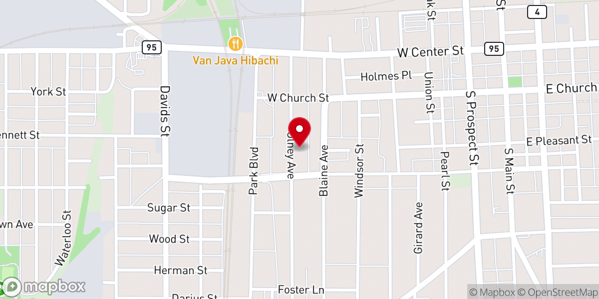 Map showing location of New Vision Community Church