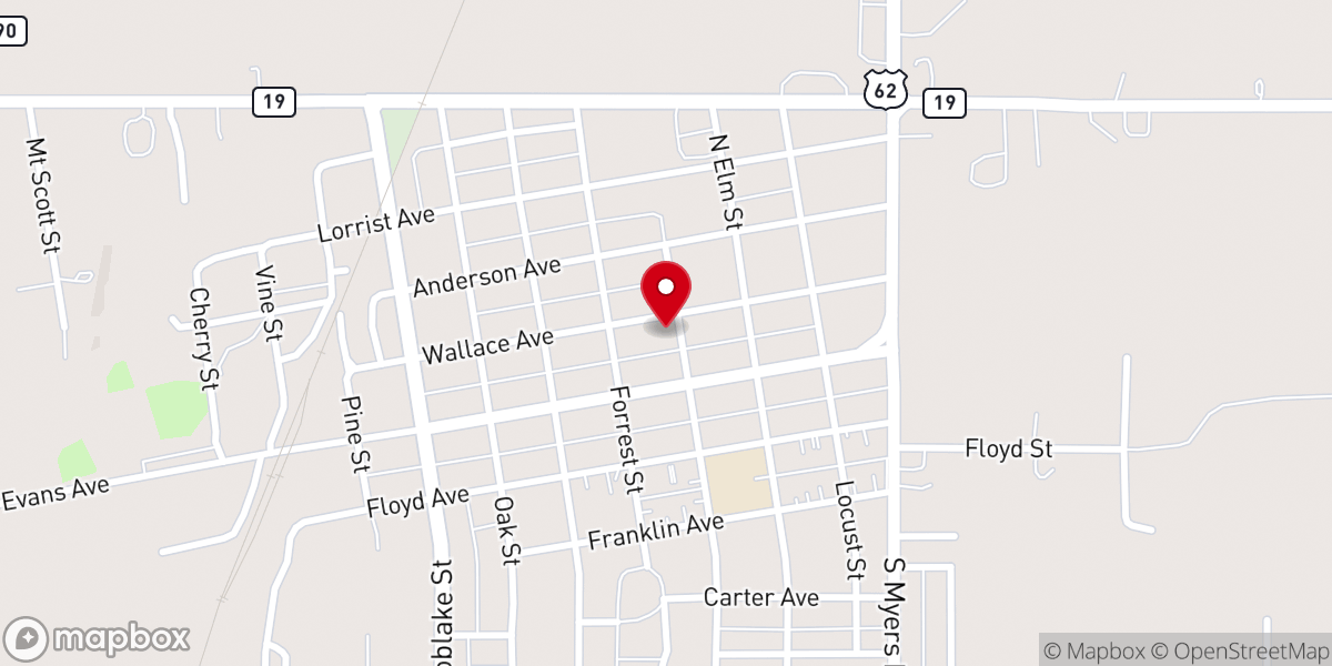 Map showing location of First Christian Church