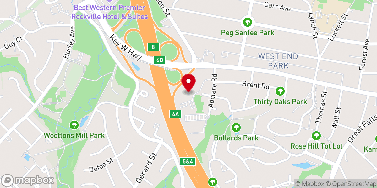 Map showing location of First Baptist Church Rockville