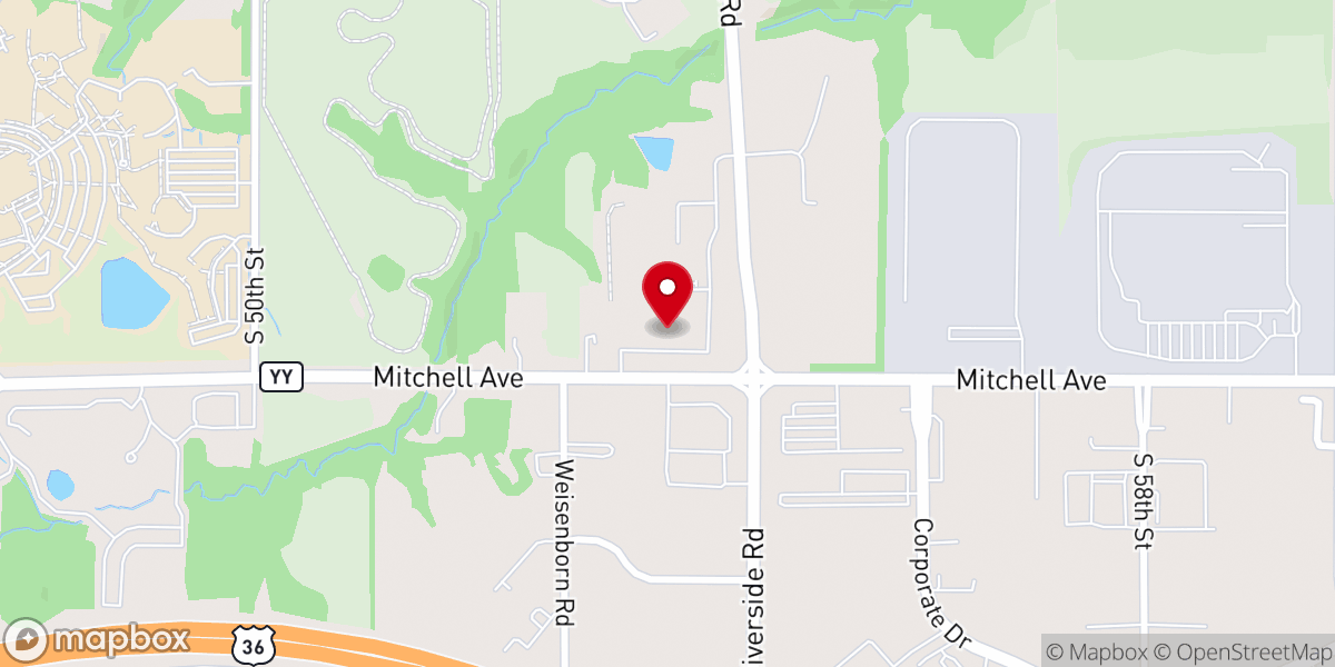 Map showing location of Riverside Baptist Church