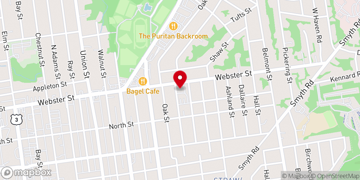 Map showing location of St. Catherine of Siena Parish Norwood MA