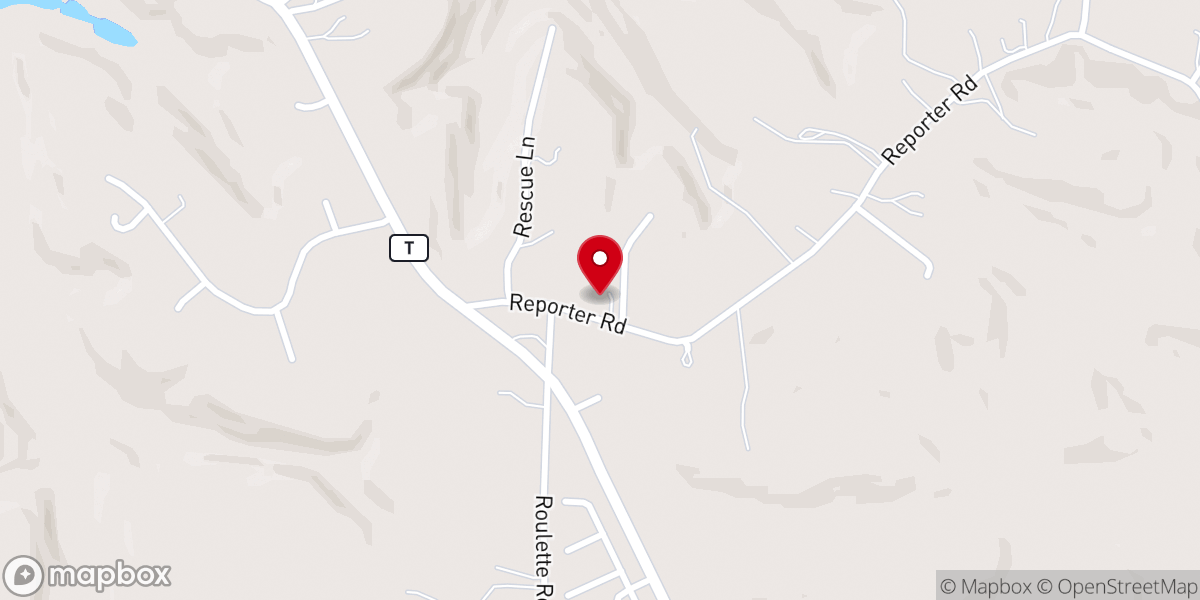 Map showing location of Deerlick Baptist Church