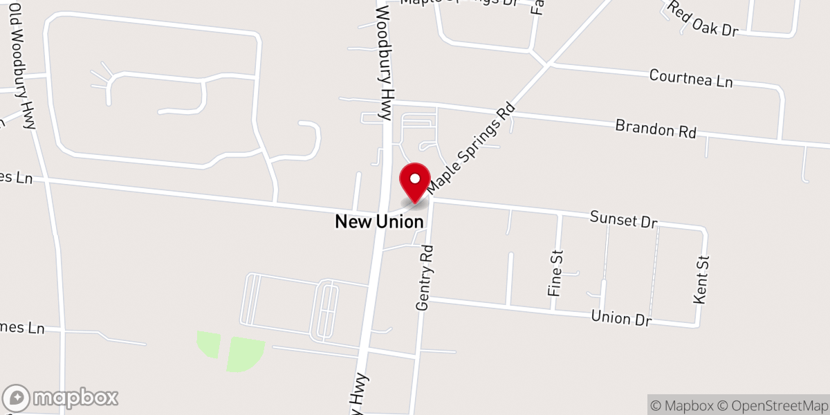 Map showing location of New Union Church of Christ