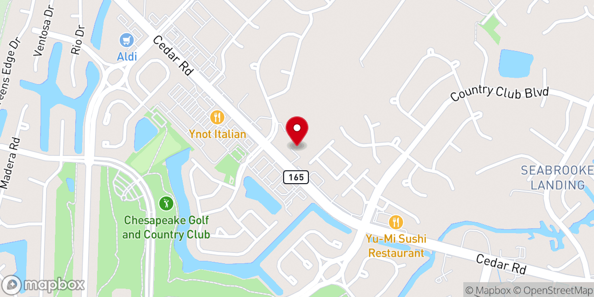 Map showing location of Chesapeake First Church of the Nazarene