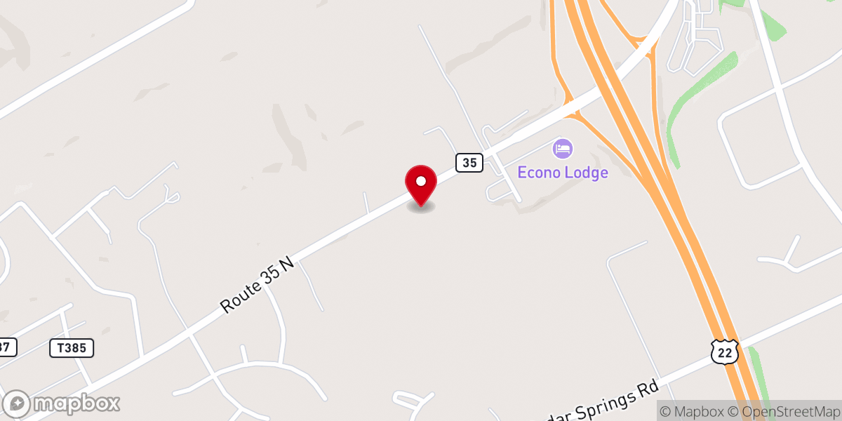 Map showing location of First Baptist Church of Juniata County