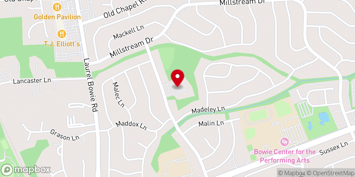 Map showing location of Bowie Apostolic Church
