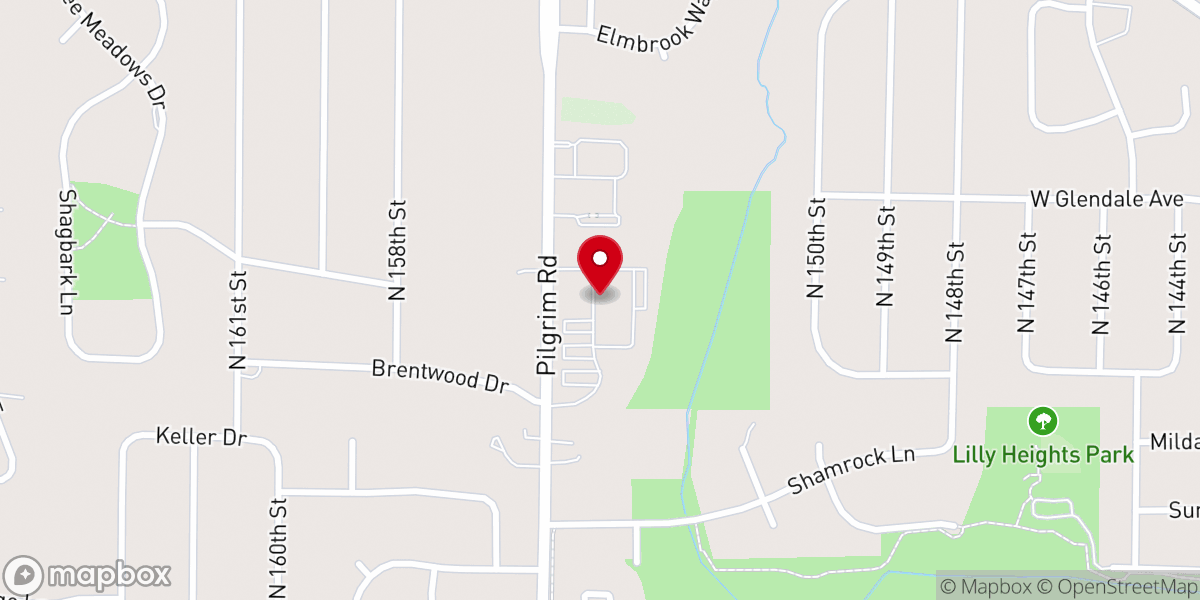 Map showing location of Brookside Baptist Church