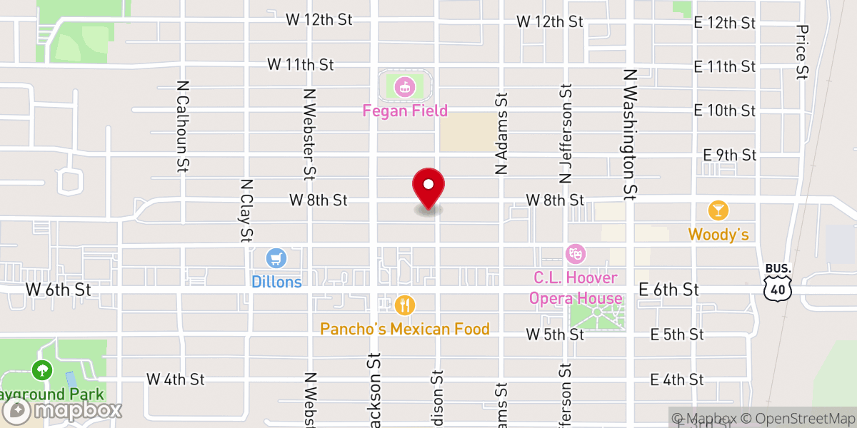 Map showing location of Calvary Baptist Church