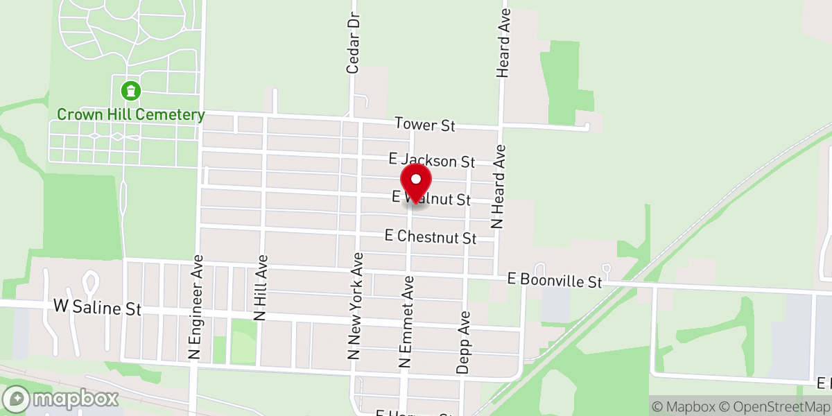 Map showing location of Emmet Avenue Baptist Church