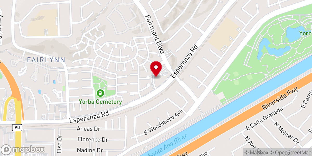Map showing location of Canyon Hills Friends Church & Canyon Hills Childcare