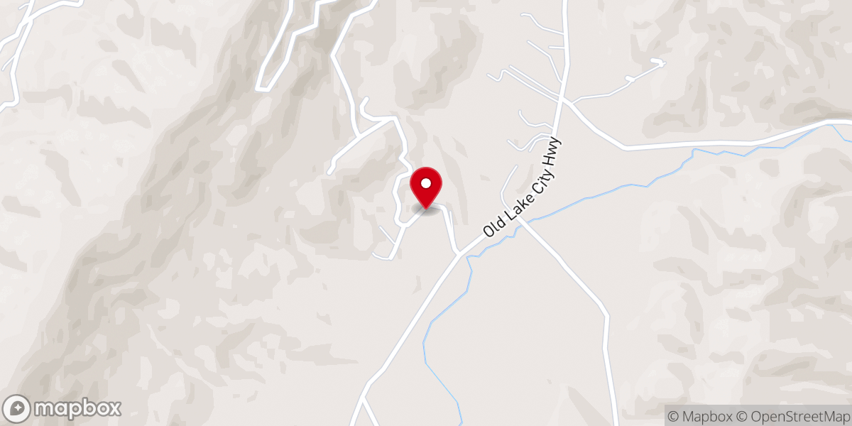 Map showing location of Shultz Hollow Baptist Church