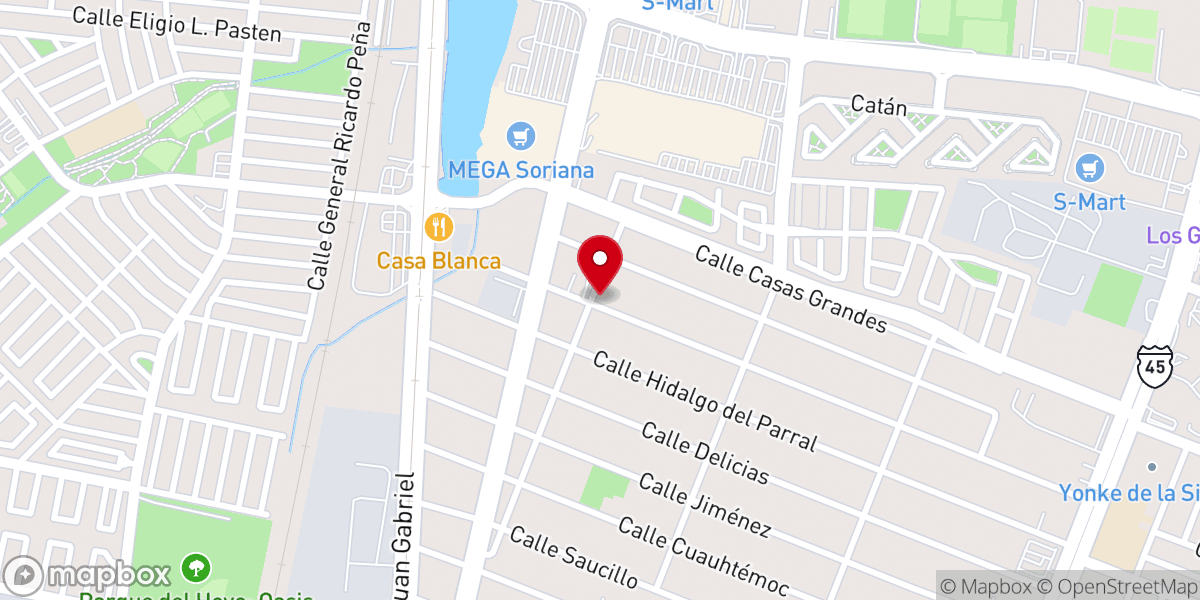 Map showing location of Iglesia Bautista Pan de Vida