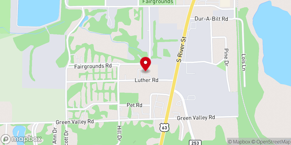 Map showing location of Faith Lutheran Church LCMS
