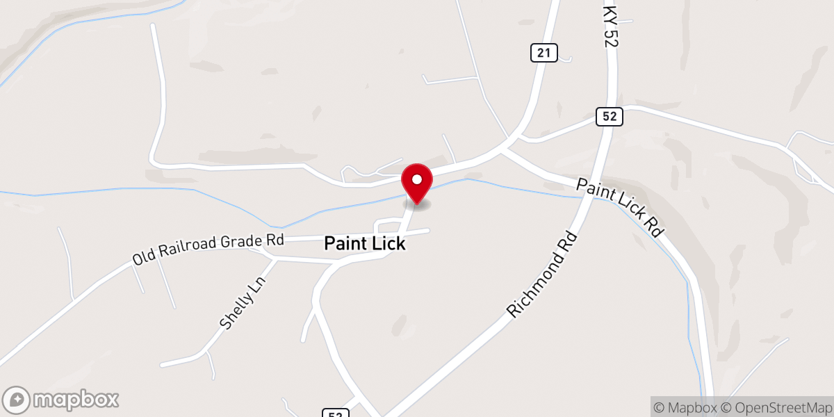 Map showing location of Friends of Paint Lick Inc