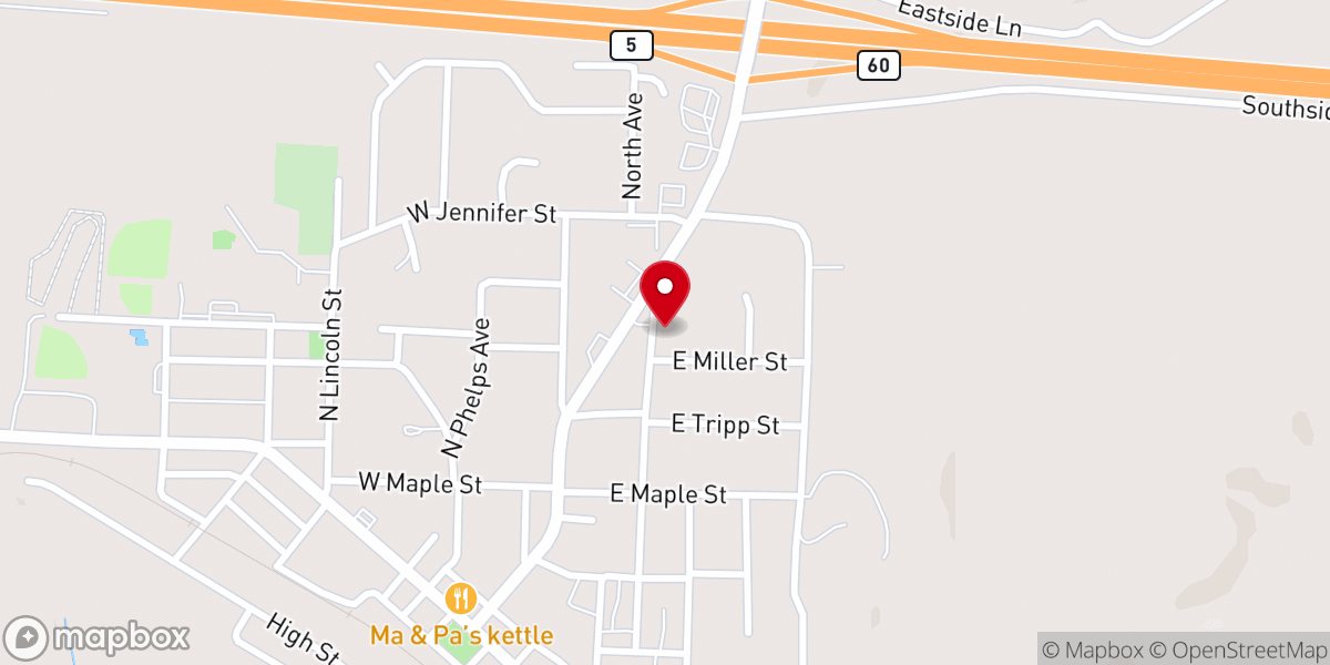 Map showing location of Renovation Church