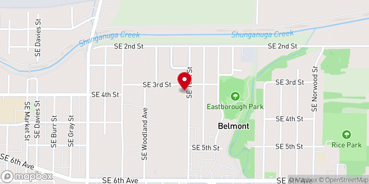 Map showing location of True Vine Missionary Baptist