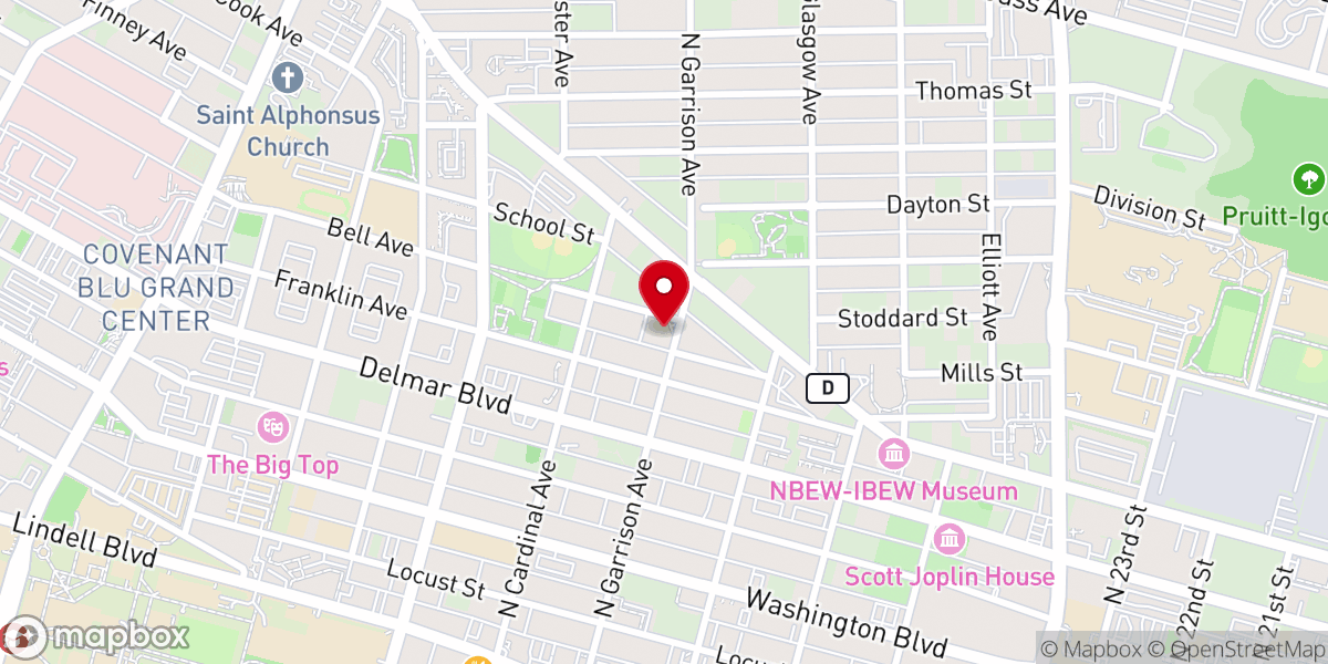 Map showing location of St John Missionary Baptist Church