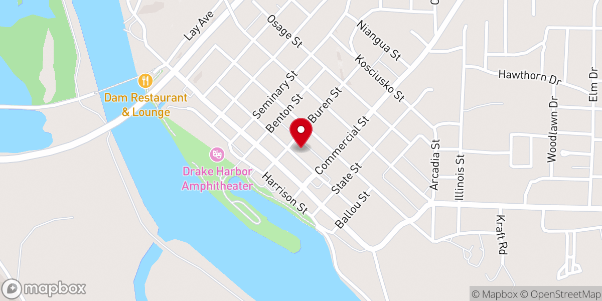 Map showing location of United Methodist Church-Warsaw