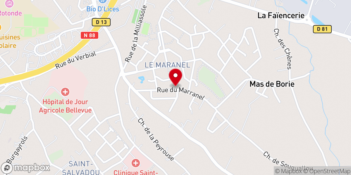 Map showing location of Église protestante évangélique
