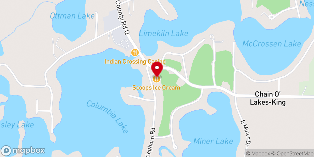 Map showing location of Scoopers Ice Cream
