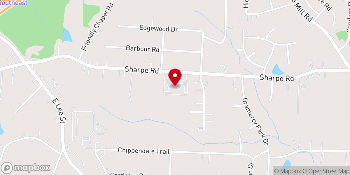 Map showing location of Sharpe Road Church of Christ