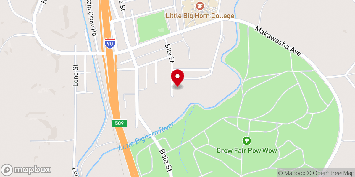 Map showing location of Apsaalooke Baptist Church