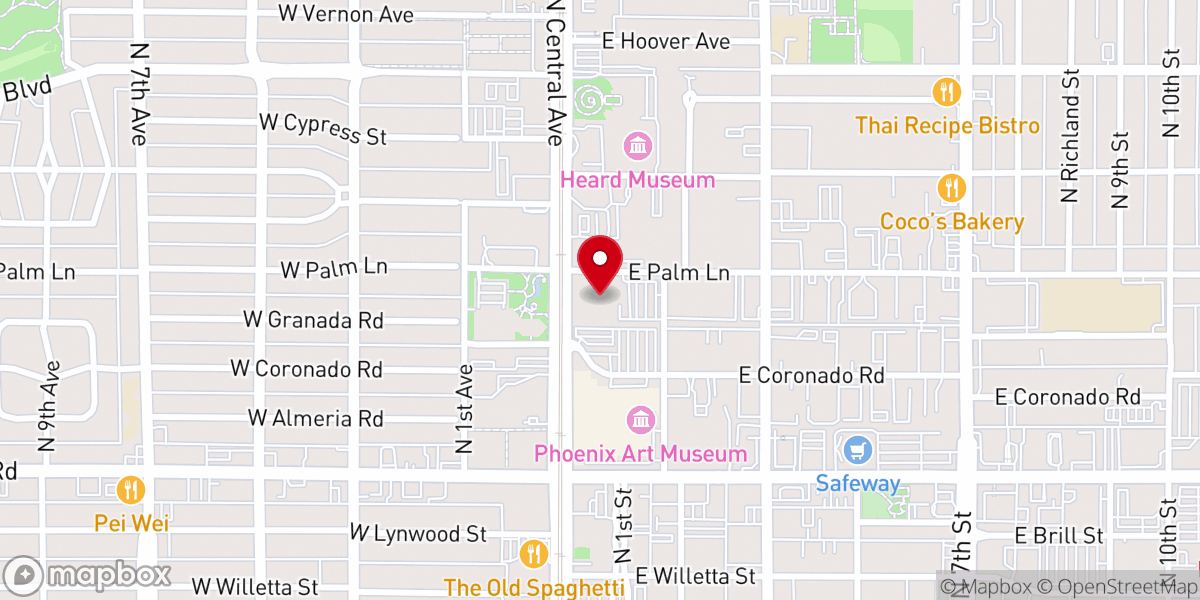 Map showing location of Central United Methodist Church