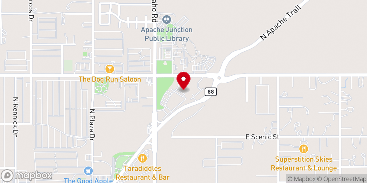 Map showing location of Superstition Community Food Bank