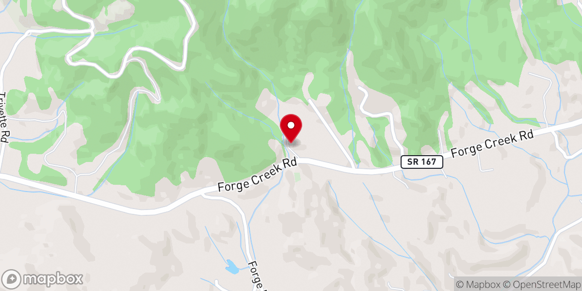 Map showing location of Woods Hill Church