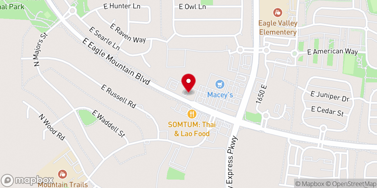 Map showing location of Mountain America Credit Union - Eagle Mountain: Eagle Mountain Blvd Branch