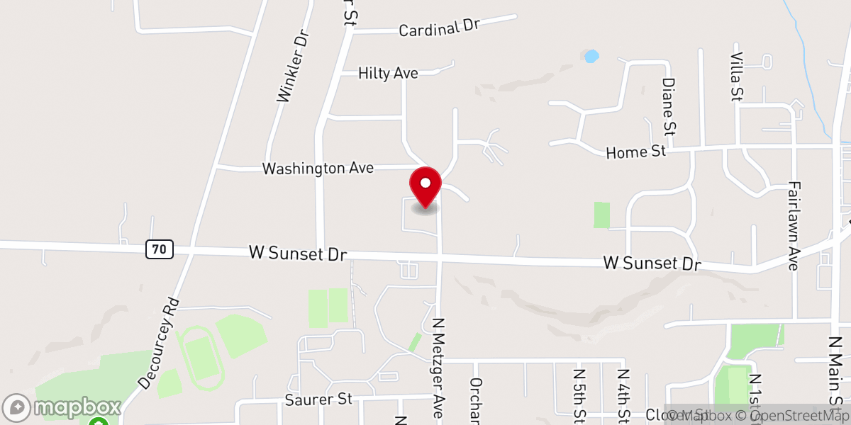 Map showing location of Rittman United Methodist Church