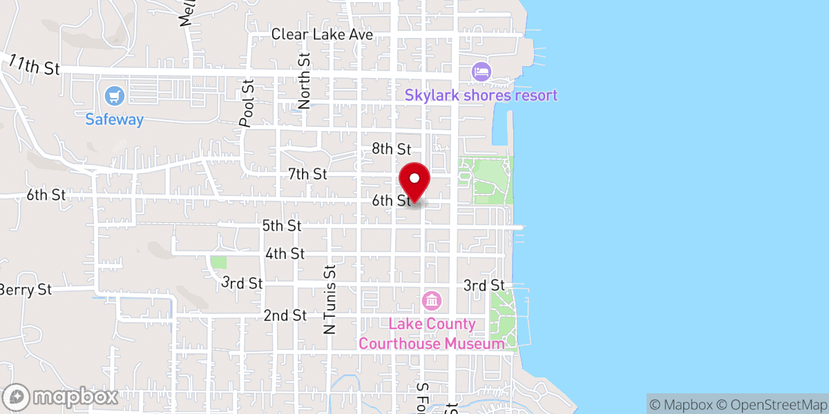 Map showing location of Clear Lake Baptist Church