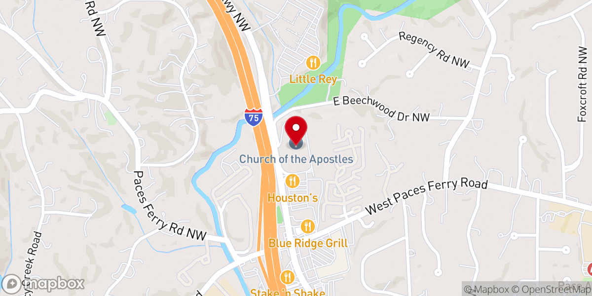 Map showing location of The Church of The Apostles