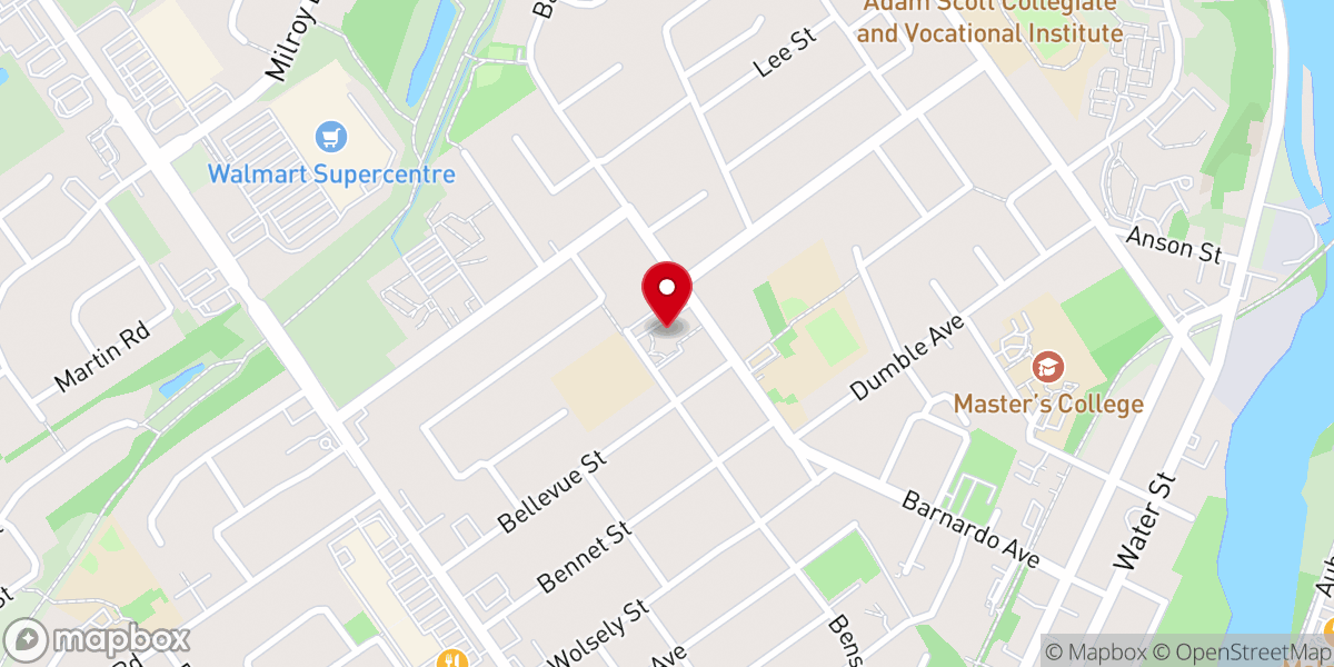 Map showing location of St. Anne's Church