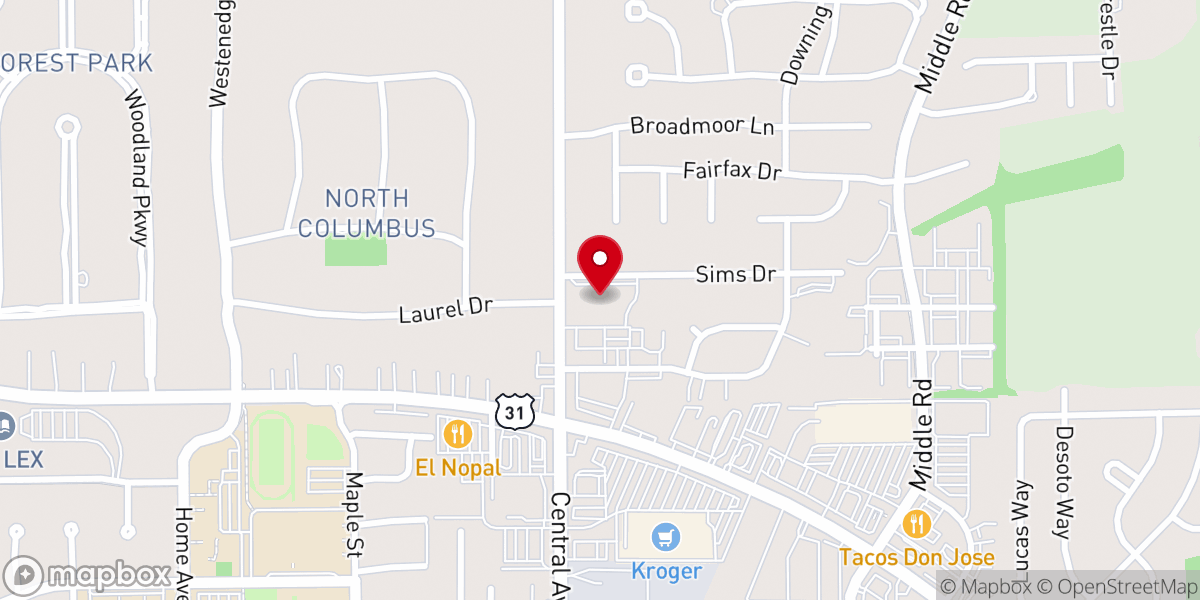 Map showing location of Grace Lutheran Church