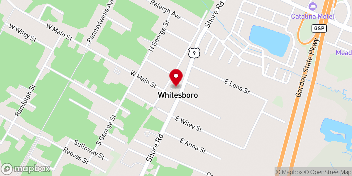 Map showing location of First Baptist Church of Whitesboro