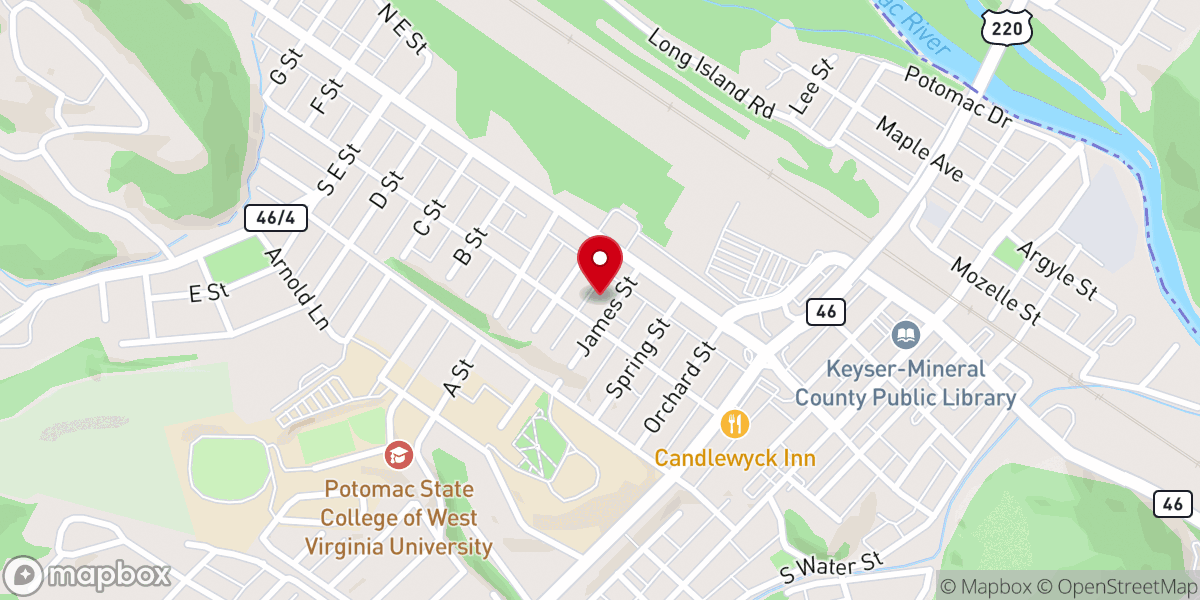 Map showing location of Assumption Catholic Church
