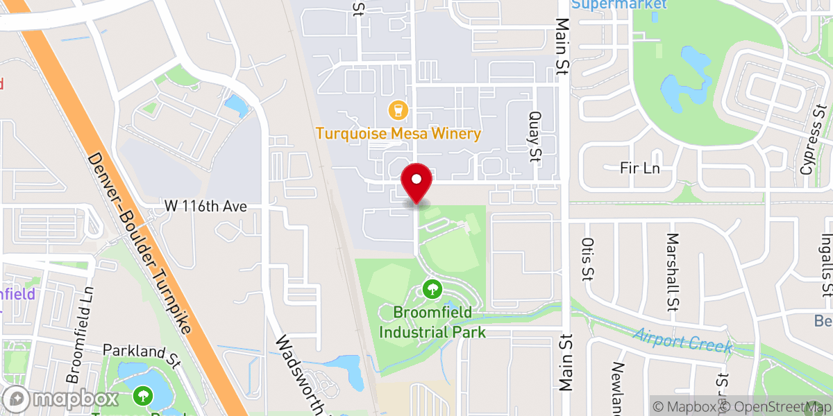 Map showing location of Broomfield Industrial Park