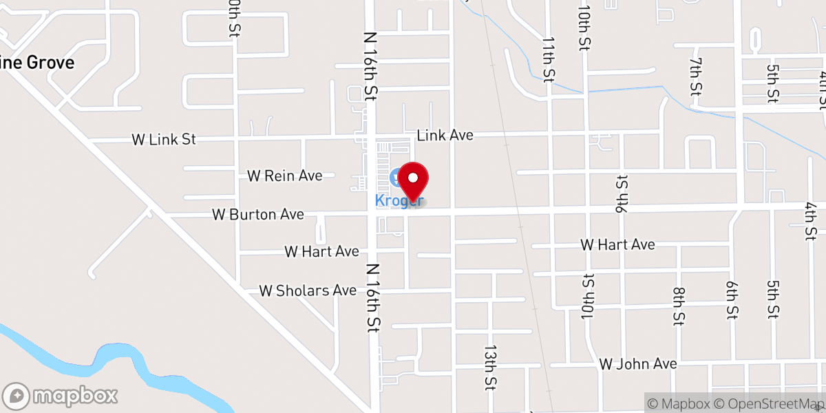 Map showing location of Bethel Baptist Church