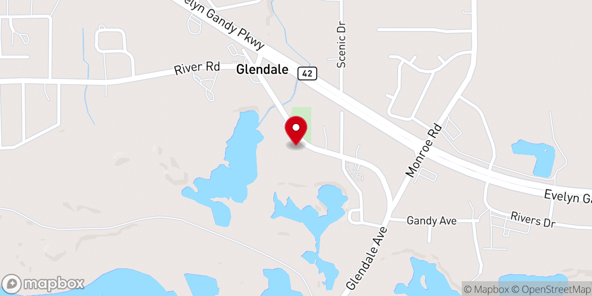 Map showing location of First Baptist Church of Glendale