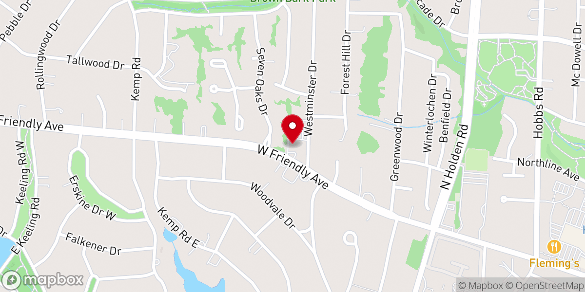 Map showing location of Westminster Presbyterian Church